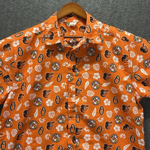 The Eleven Group Other - Baltimore Orioles MLB Orange‎ Hawaiian Short Sleeve Button Up Shirt Adult XL